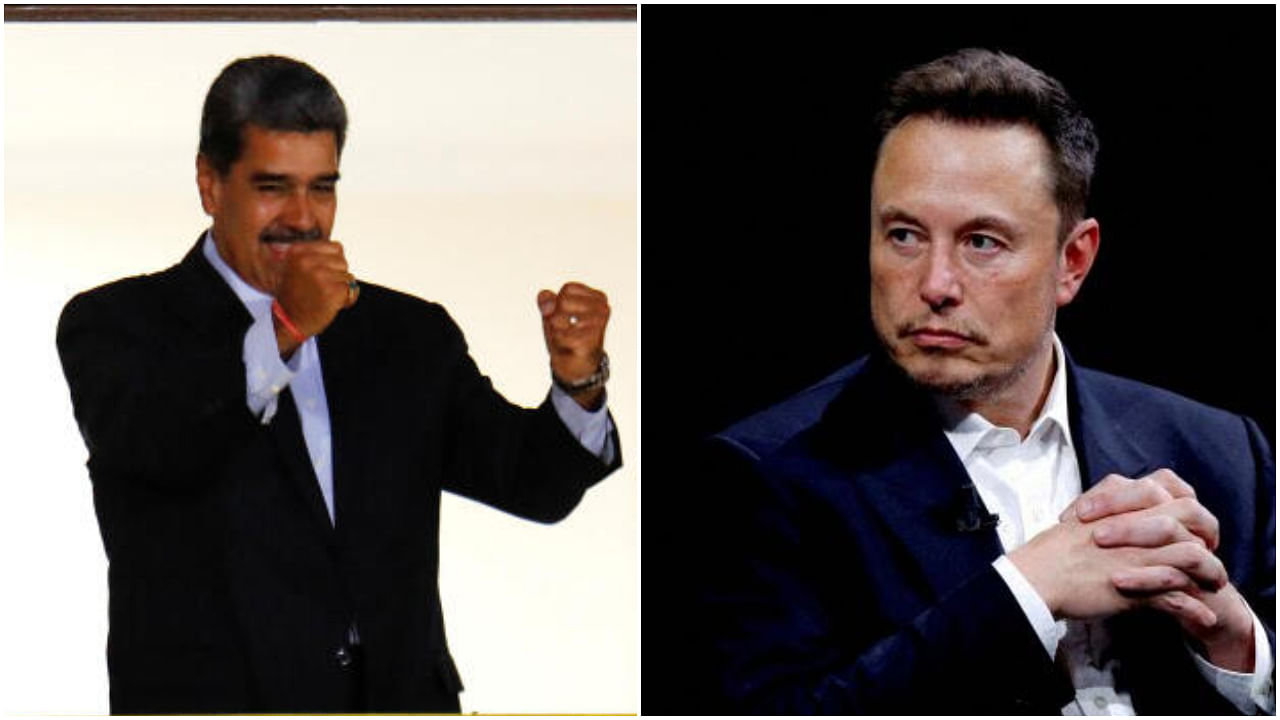 <div class="paragraphs"><p>Venezuelan president Nicolas Maduro (L); Elon Musk (R).</p></div>